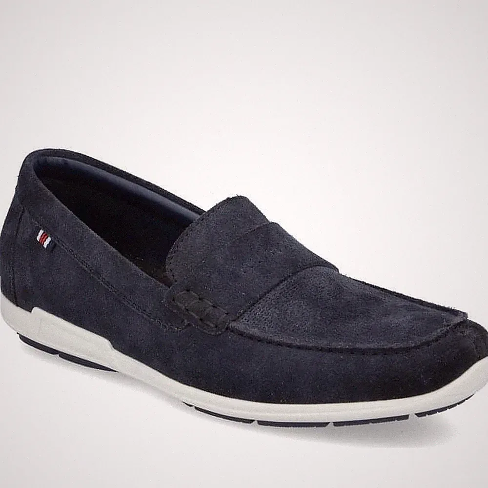 Rieker Herren Blaue Wildleder Loafer Freizeit 09050-14
