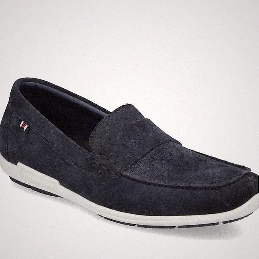 Rieker Herren Blaue Wildleder Loafer Freizeit 09050-14