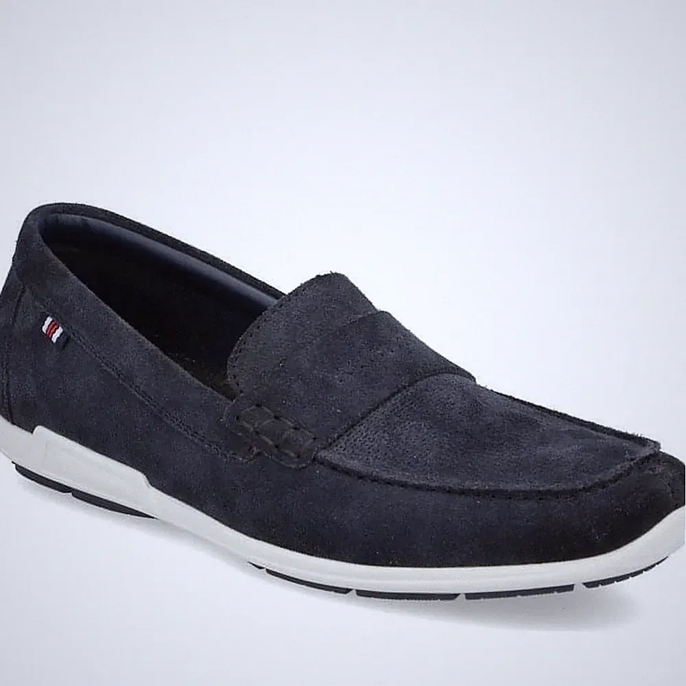 Rieker Herren Blaue Wildleder Loafer Freizeit 09050-14