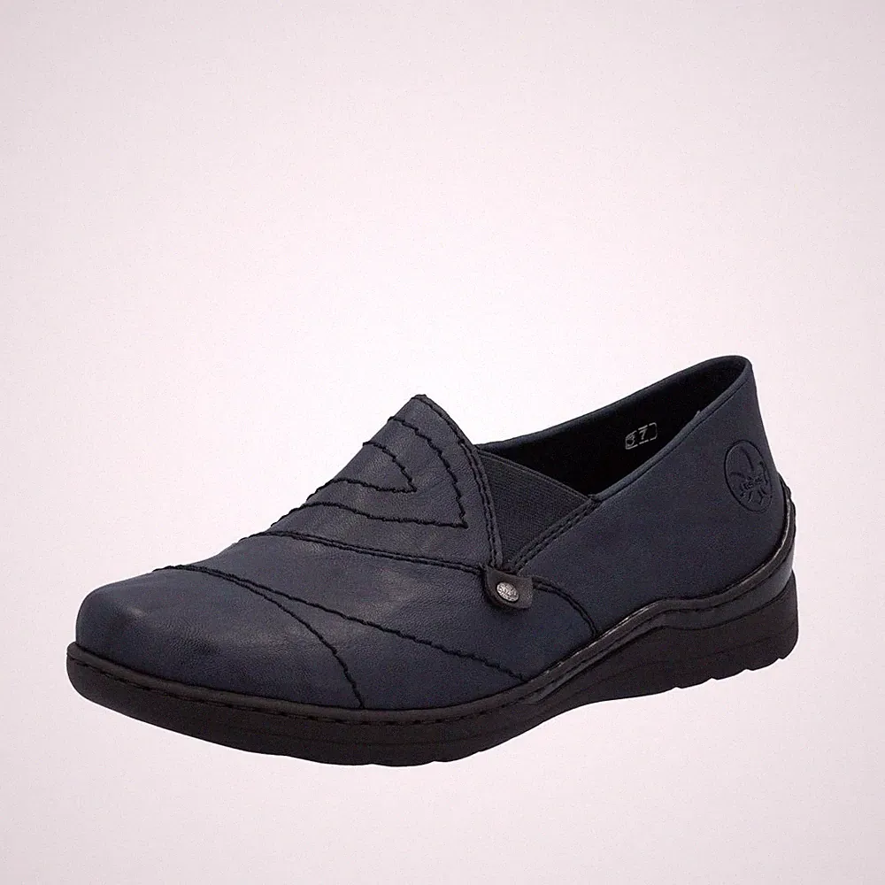 Rieker Loafer Dunkelblau 48961-14 Damen Schuhe Slipper