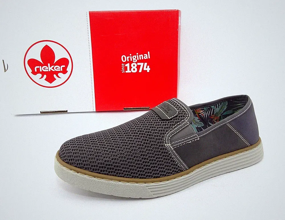 Rieker Loafer Slipper Herrenschuhe Halbschuhe Schuhe Grau Gr. 41
