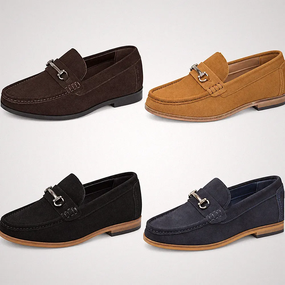 Roamers Herren Echt Wildleder Mokassin Halbschuhe Slipper Leger Smart Formell Schuhe
