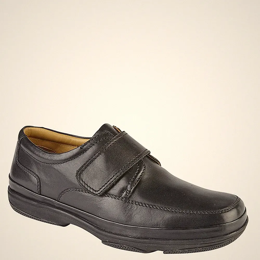 Roamers M 037 Herren Breite Passform Touch Verschluss Riemen Leder Komfort Freizeitschuhe