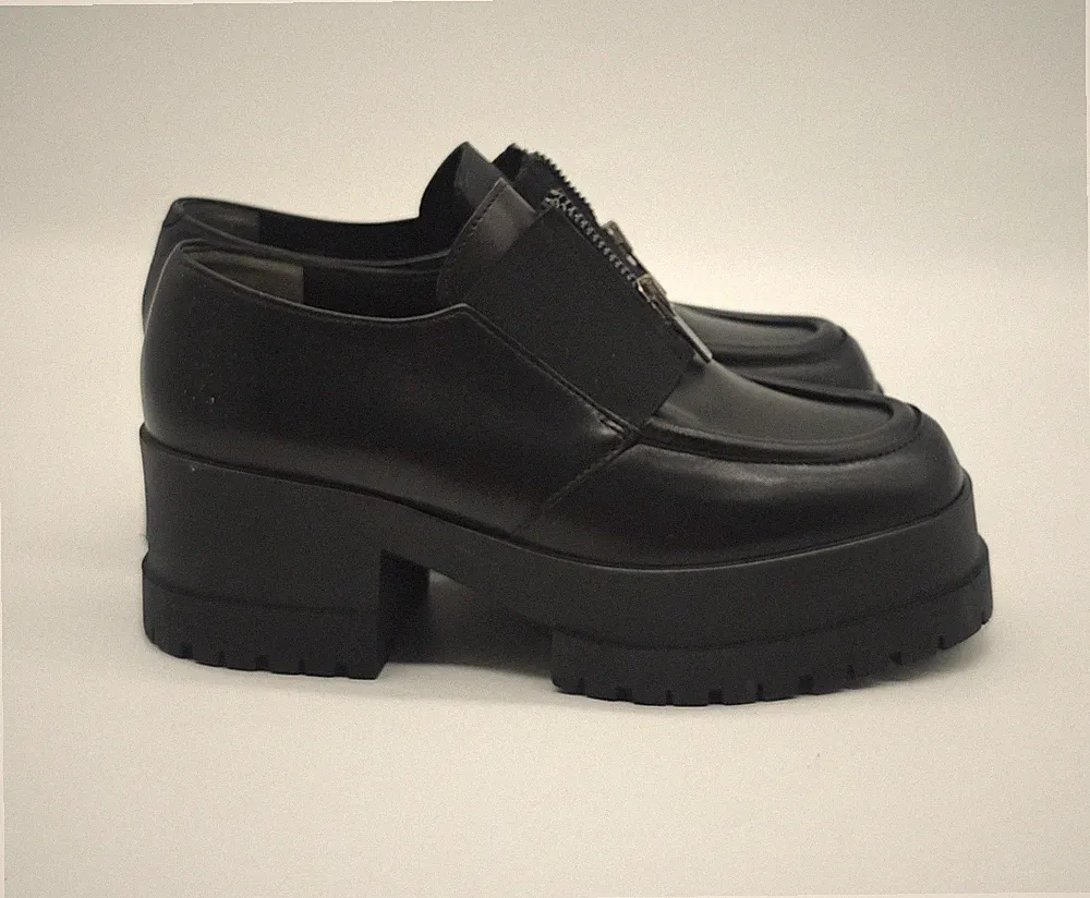 ROBERT CLERGERIE PENNY LOAFERS MIT FLATFORM, SCHWARZES LEDER - Gr. 36 top