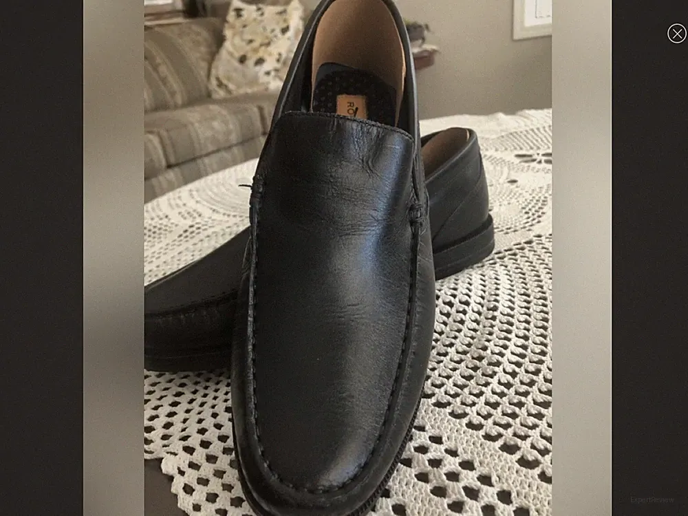 ROCKPORT Black Leather Loafers Size 9.5