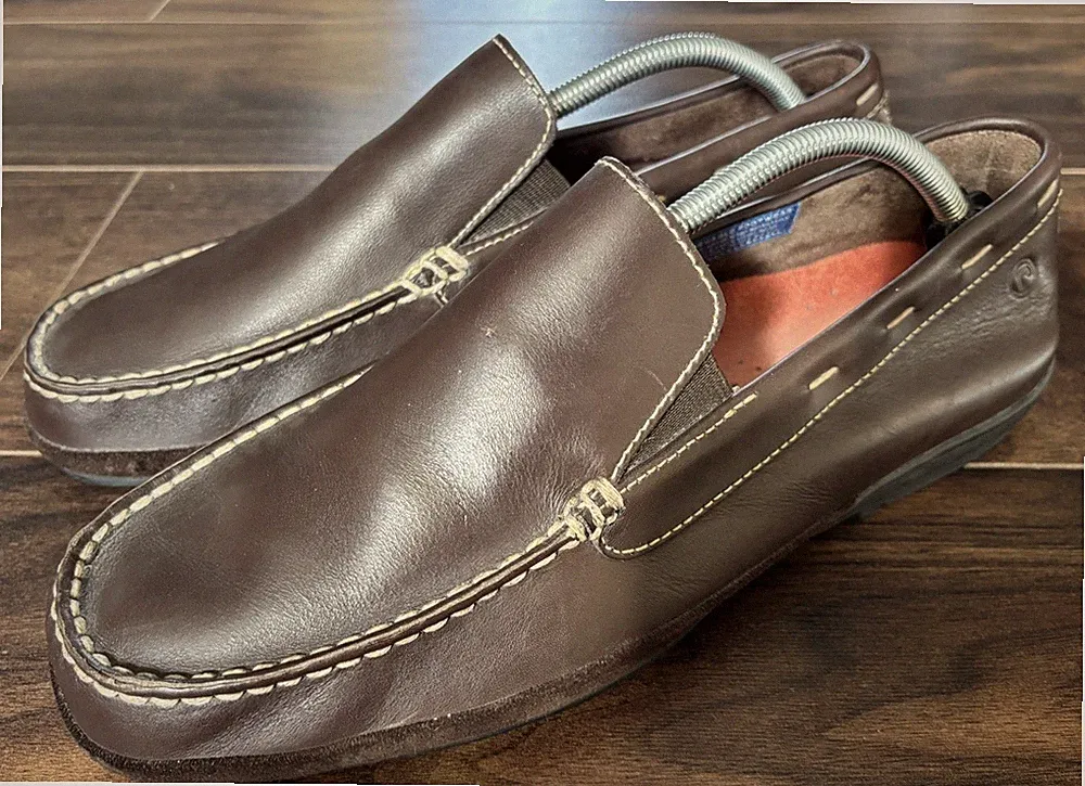 Rockport braune Leder Halbschuhe UK Größe 10,5 weite Passform sehr guter Zustand