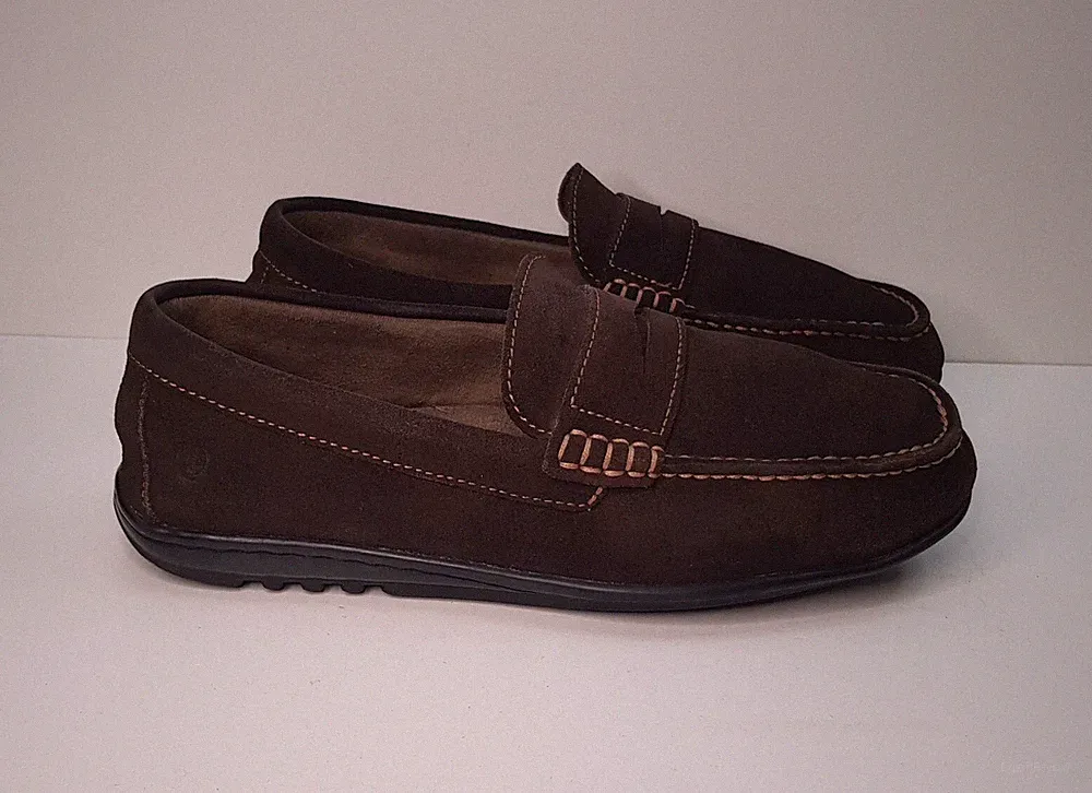 ROCKPORT GRÖSSE 6,5 UK EUR40 HERREN BRAUN VELOURSLEDER SLIPPER MOKASSINS PENNY HALBSCHUHE SCHUHE
