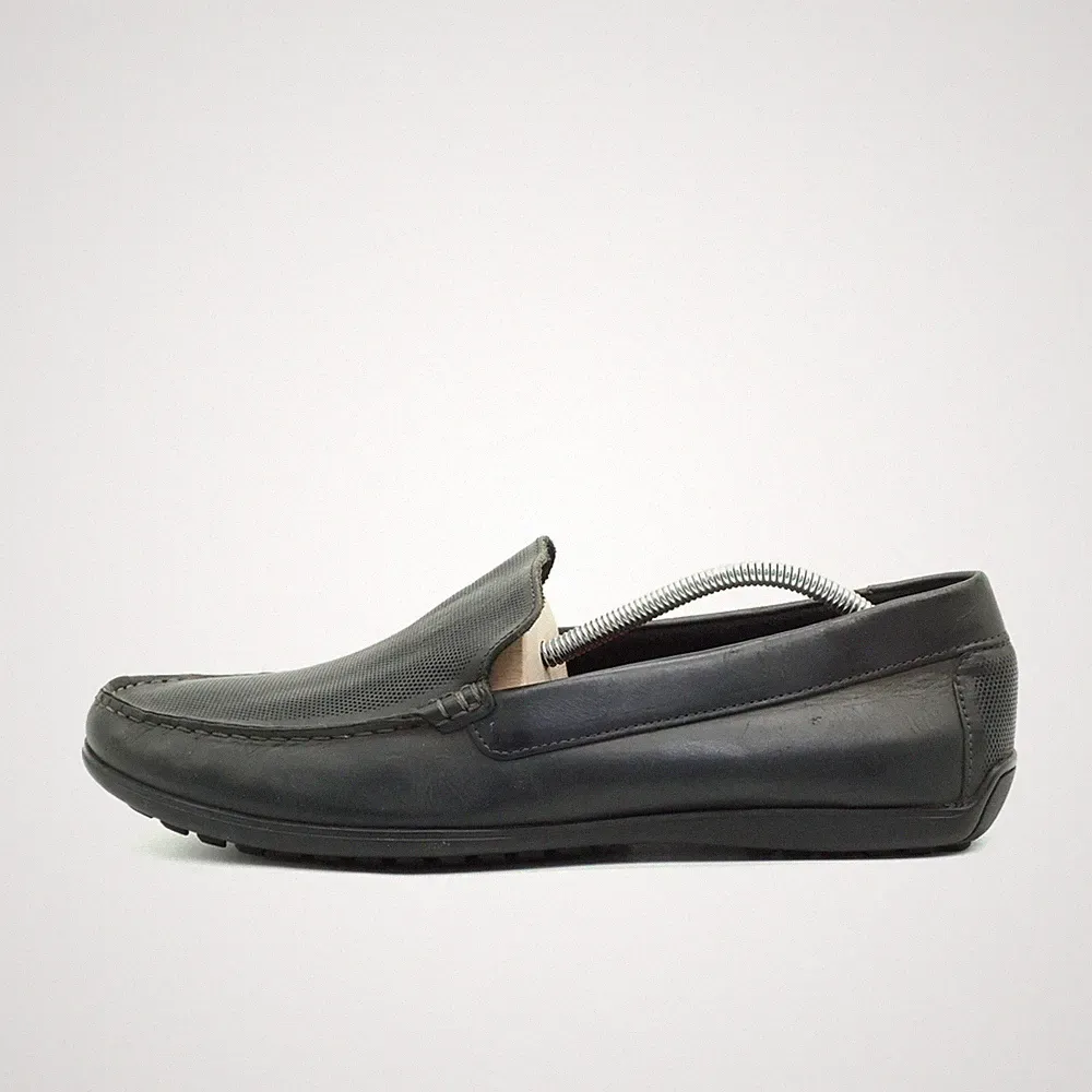 Rockport Herren BX2444 Schuhe Schwarz Leder Atmungsaktiv Loafer EU 46.5