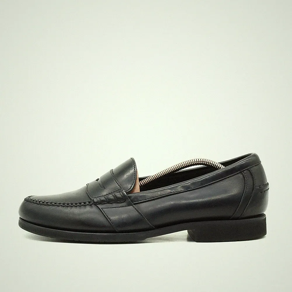Rockport Herren M 2568 Businessschuhe Schwarz Glattleder Penny Loafer EU 45