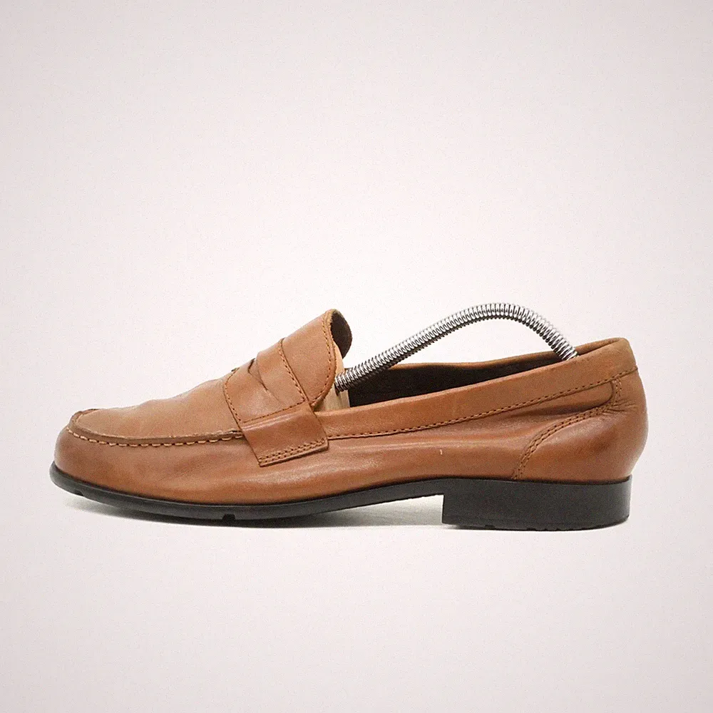 Rockport Herren M76444 Slipper Braun Leder Rutschfest Loafer EU 45