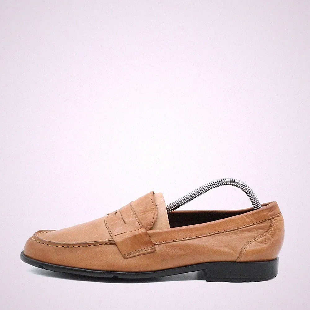 Rockport Herren M76445 Penny Loafer Halbschuhe Braun Leder Rutschfest EU 42,5