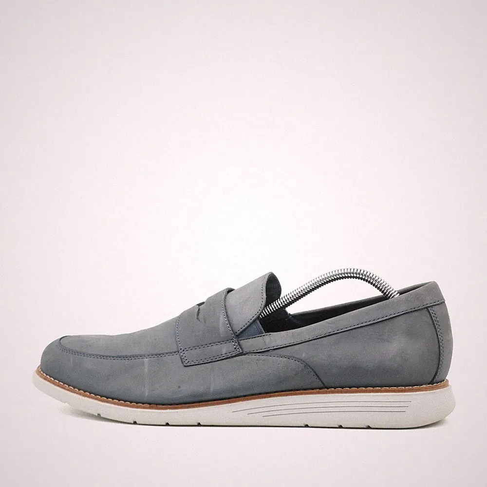 Rockport Herren Total Motion Slipper Blau Nubukleder ämpfung Loafer EU 46.5
