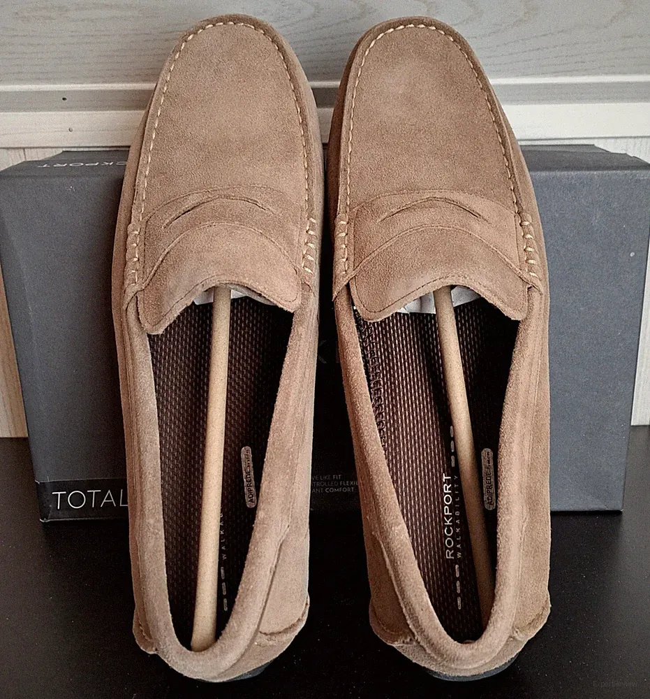 Rockport Mokassins Slipper Loafer Wildleder Braun Gr. 45 Herren