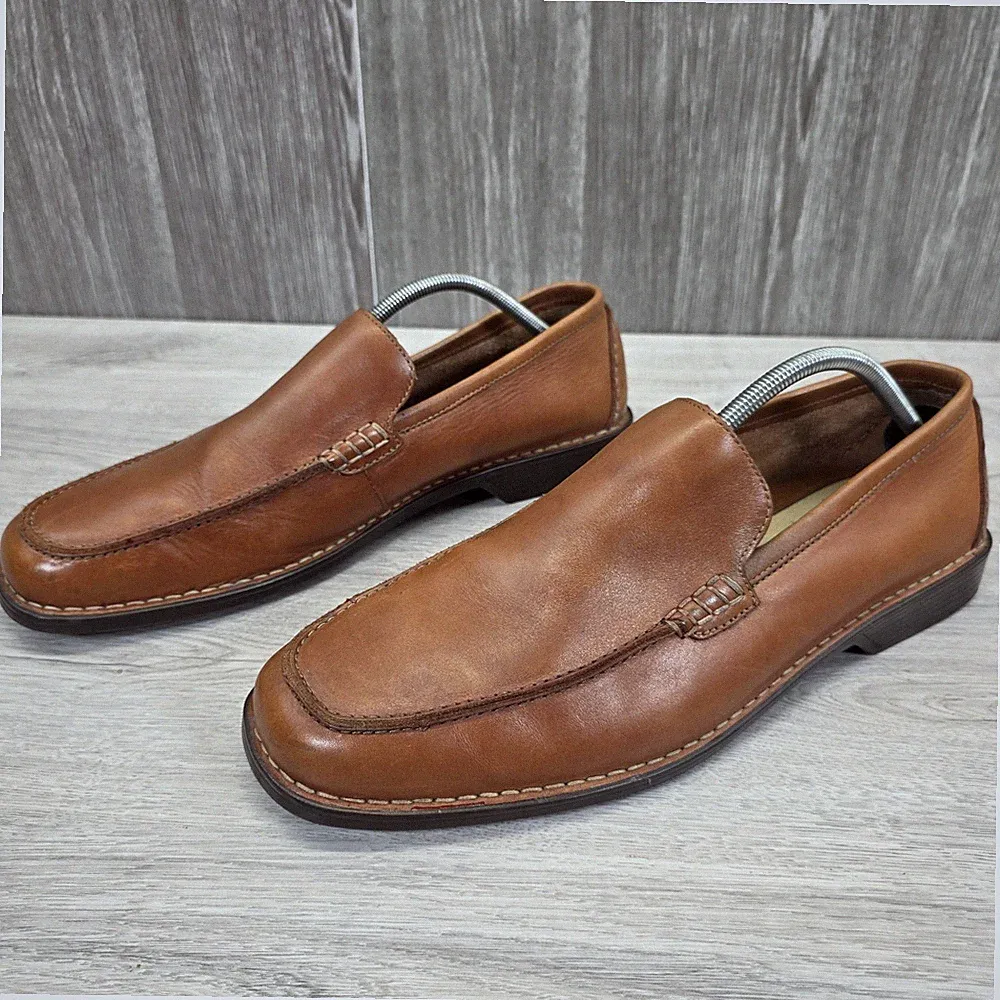 Rockport Slipper Schuhe Herren UK 12 Weite Hellbraun Braun Leder Halbschuhe Mokassins US13