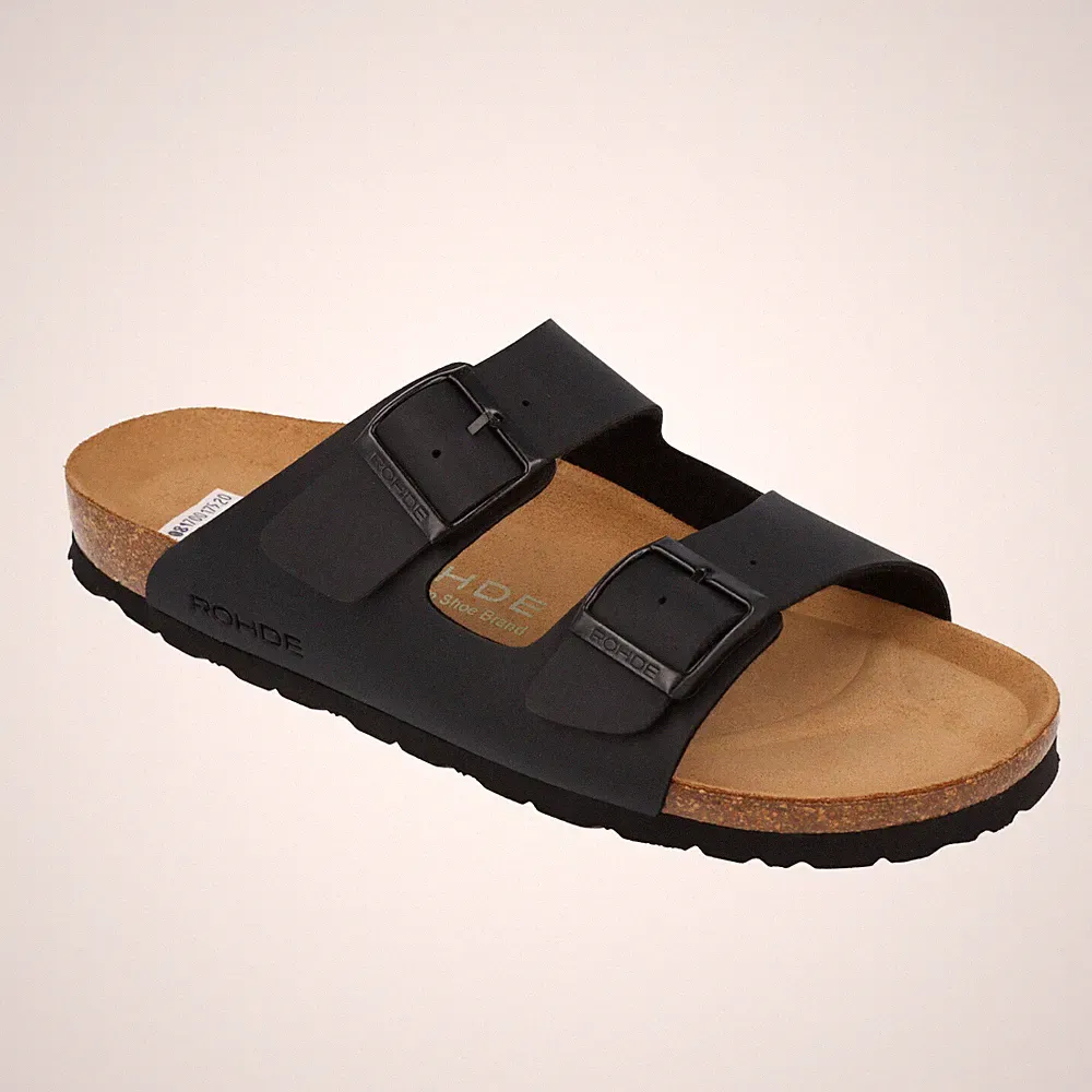 Rohde Herren Pantolette Hausschuh Schwarz Artikelnr. 5920
