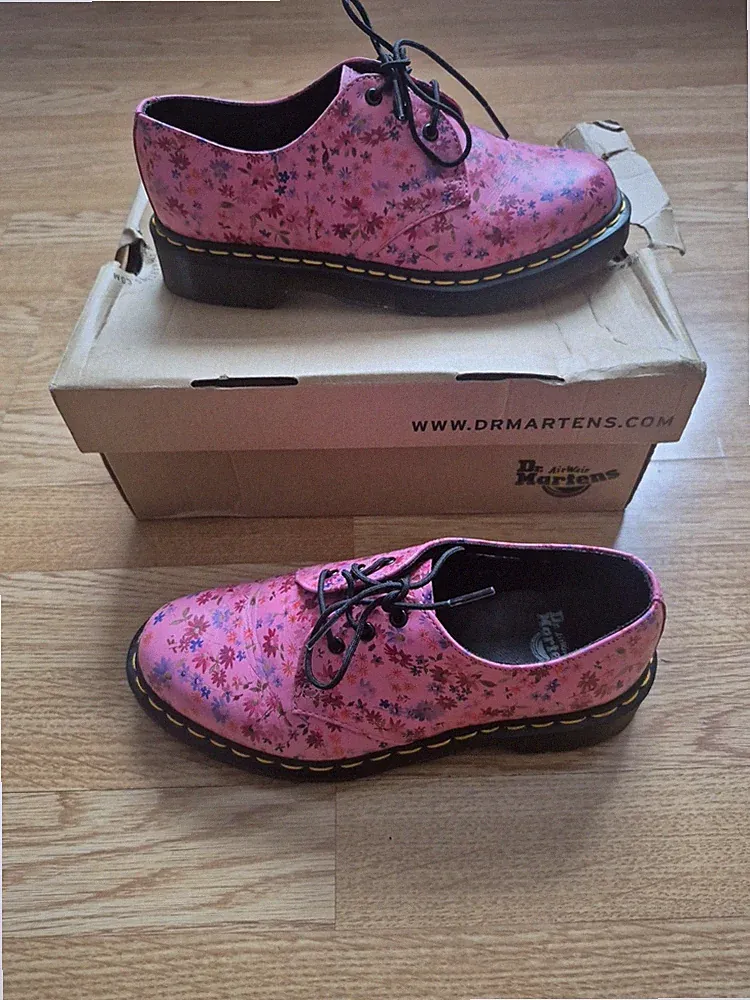 Rosa Dr Martens 10084 Floral Style Damen Oxford Schuhe Größe UK 4 EU 37 gebraucht