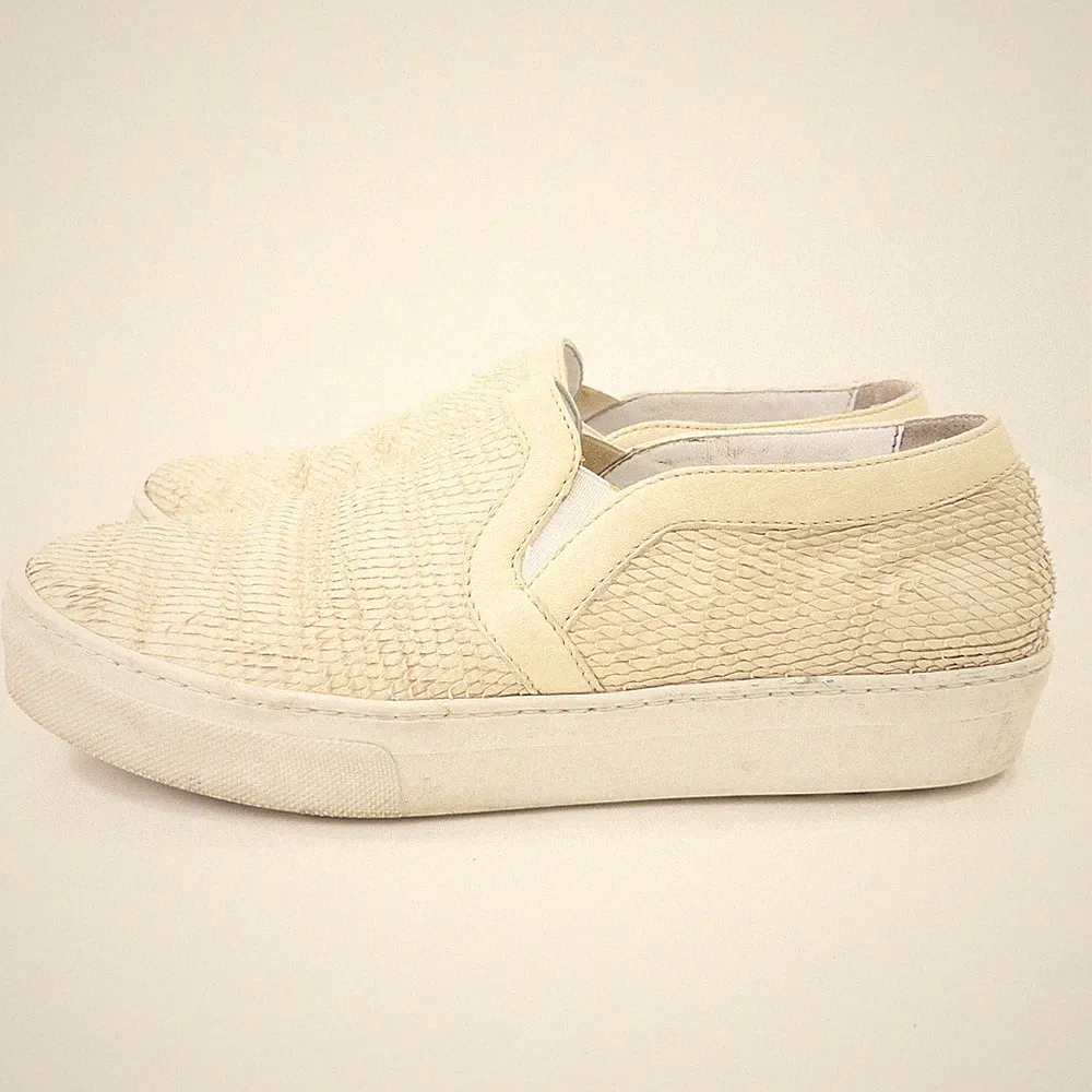 ROSSANO BISCONTI Loafer Turnschuhe Reptil Creme Weiß Gr. EUR 37