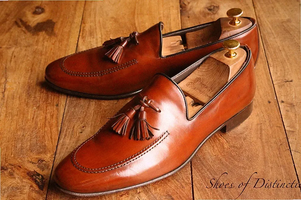 Russell & Bromley Braun Leder Quasten Schuhe Halbschuhe Herren UK 8,5 US 9,5