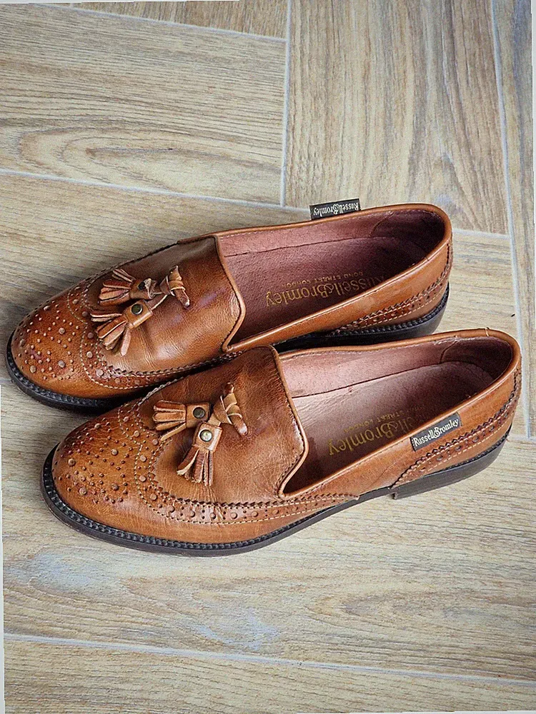 Russell & Bromley Campus hellbraune Leder Halbschuhe, Größe UK 3,5 / EU 36,5