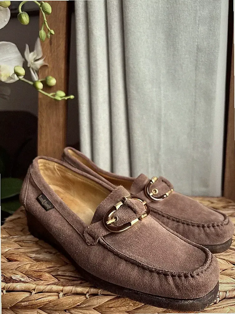 Russell & Bromley Damenschuhe Braun Loafer Mokassin Court Größe EU 38,5 UK 5,5