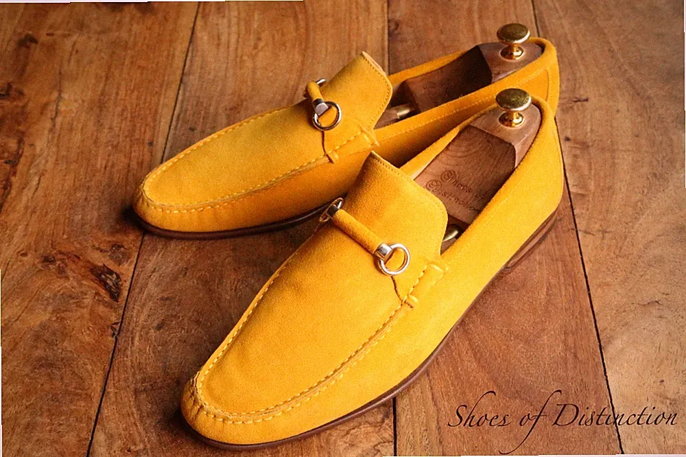 Russell & Bromley Gelb Wildleder Halbschuhe Schuhe Herren UK 9 US 10 EU 43