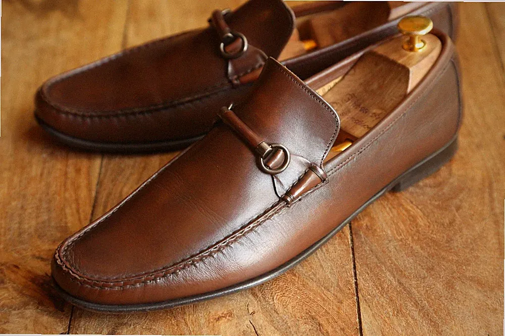 Russell & Bromley hellbraun Leder silber Bit Schuhe Halbschuhe Herren UK...