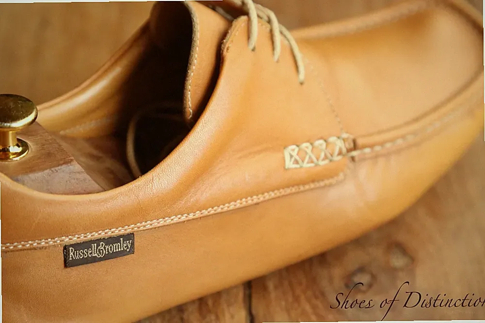 Russell & Bromley hellbraune Leder Driving Bootsschuhe Halbschuhe Herren UK 9 EU 43 US 10