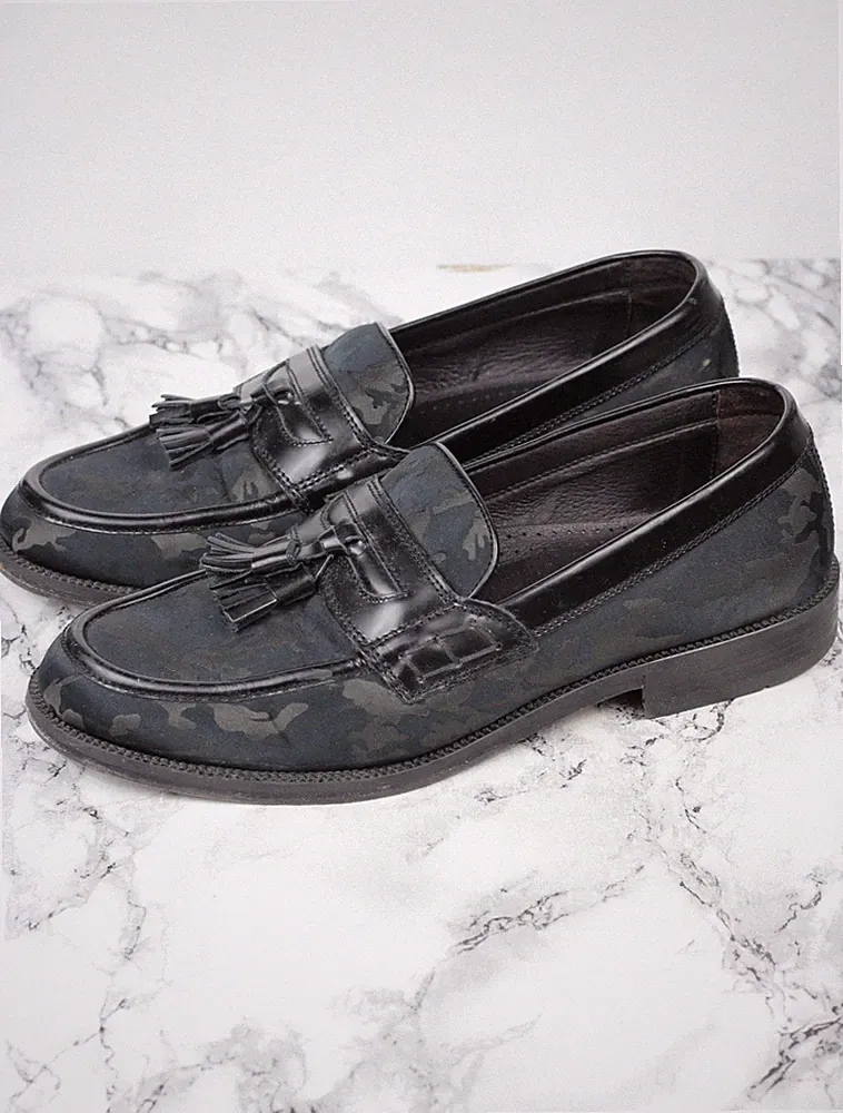 Russell & Bromley Herren Camouflage & Lederbesatz Halbschuhe Schuhe, Größe EU 40 / UK 6