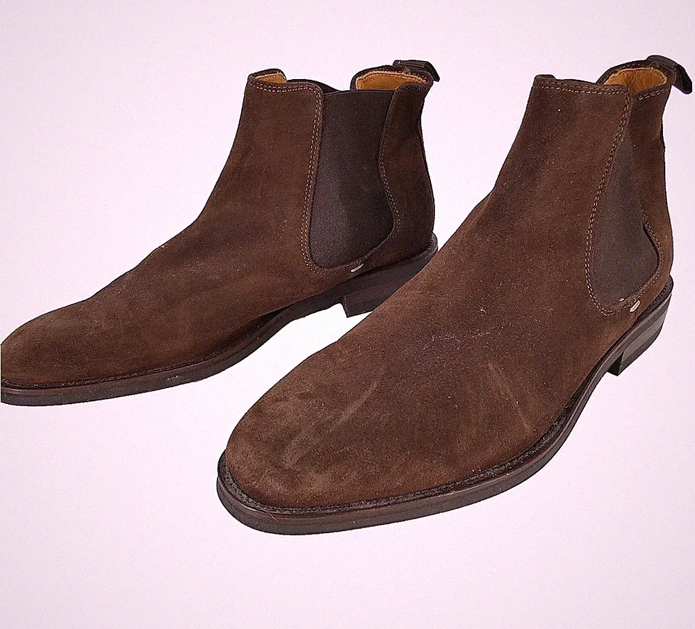 Russell & Bromley Herren Chelsea Boots Burlington Braun Wildleder UK 9 EU 43