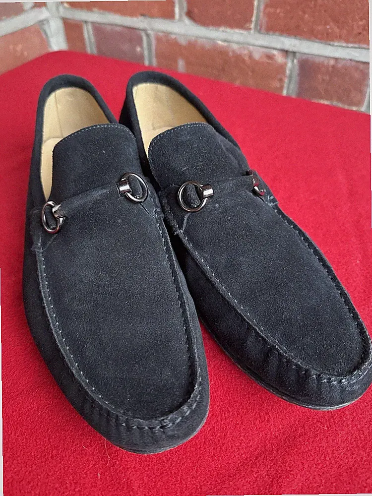 Russell & Bromley Herren Schwarz Wildleder Pferdegebiss Halbschuhe UK 7 1/2 EU 41,5