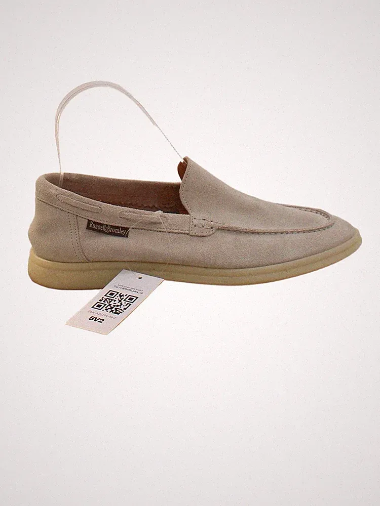 Russell & Bromley Herrenschuhe UK 4 Creme 100% Wildleder Halbschuh