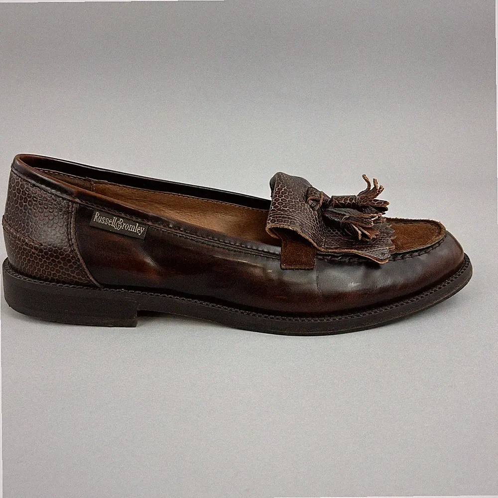 Russell Bromley Schuhe Damen EU38,5 UK5,5 Braun Leder Quaste Halbschuhe Chester