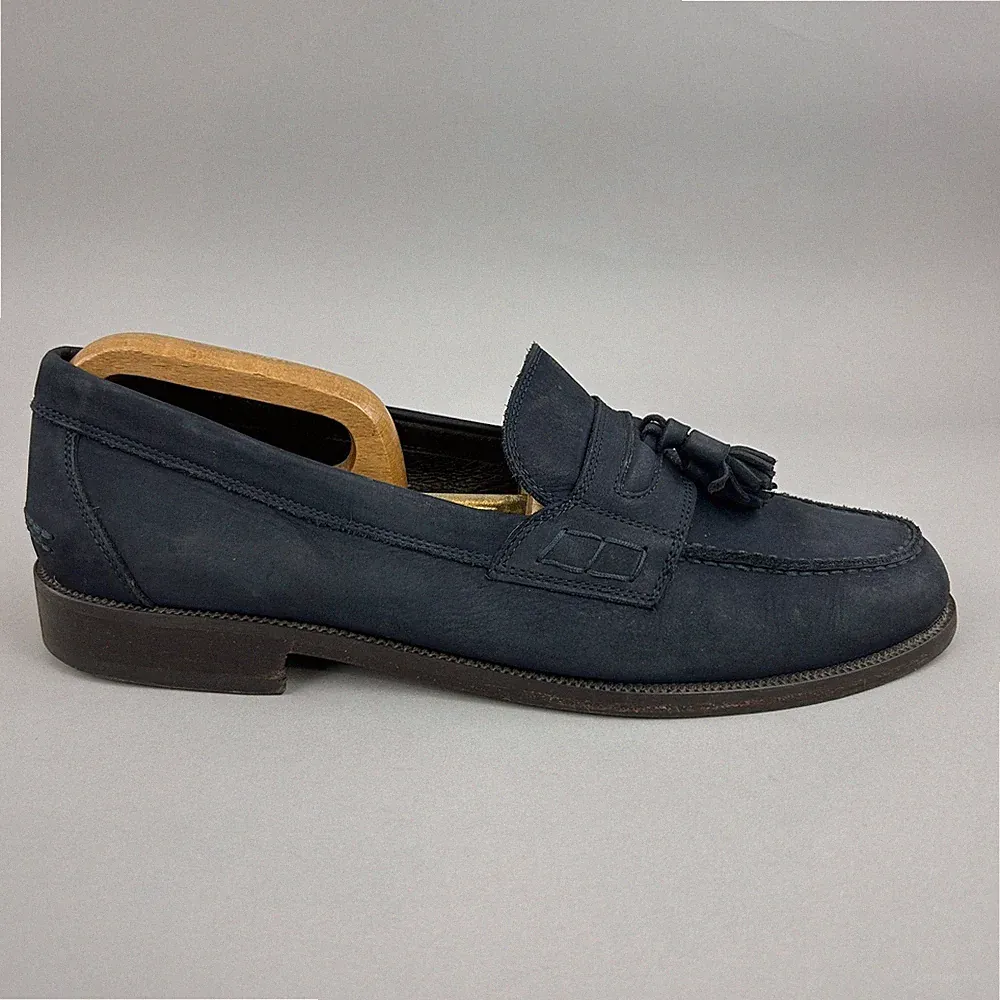Russell & Bromley Schuhe Herren Gr.45 UK11 Keeble Navy Leder Slipper Halbschuhe