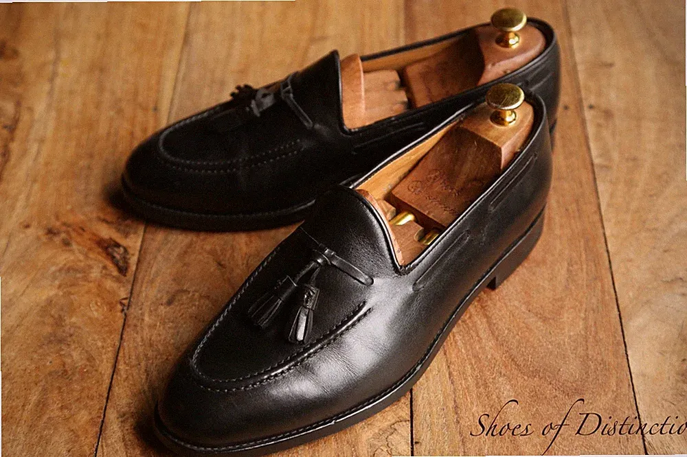 Russell & Bromley Schwarz Leder Quasten Schuhe Halbschuhe Herren UK 8 E US 9 EU 42