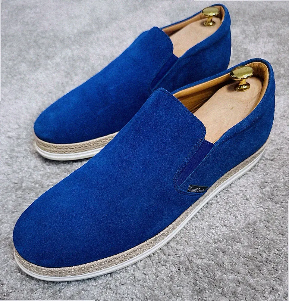 Russell & Bromley "Strand" Blau Wildleder Schuhe Halbschuhe Herren UK 10 US 11 EU 44