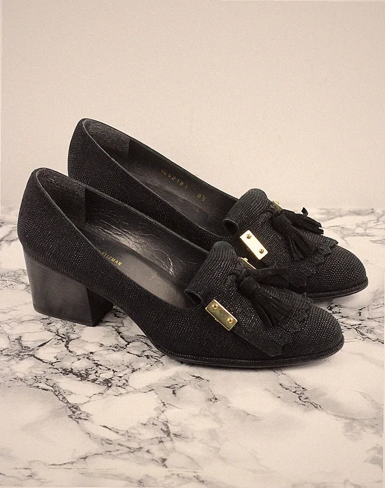 Russell & Bromley Stuart Weitzman Wildleder Halbschuhe mit Absatz, Größe EU 39,5 / UK 6,5
