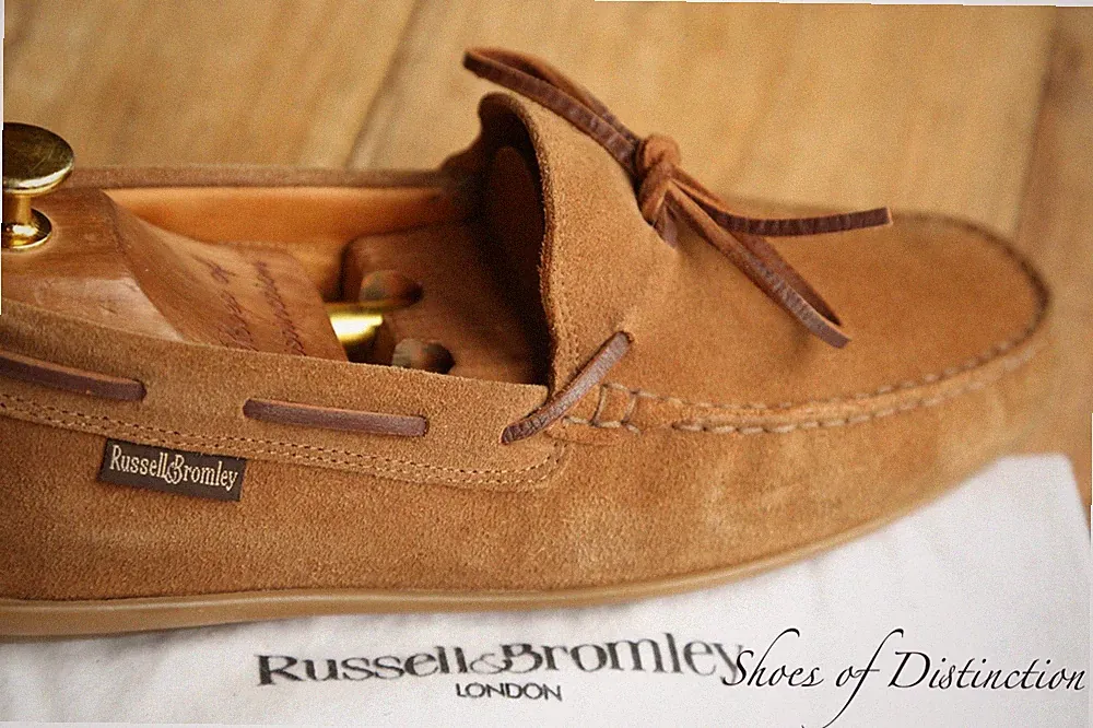Russell & Bromley Tan Suede Boat Deck Shoes Loafers Mens UK 7 US 8 EU 41