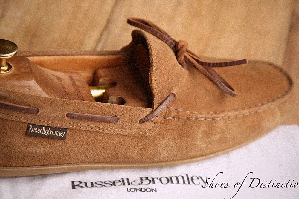 Russell & Bromley Tan Suede Boat Deck Shoes Loafers Mens UK 7 US 8 EU 41