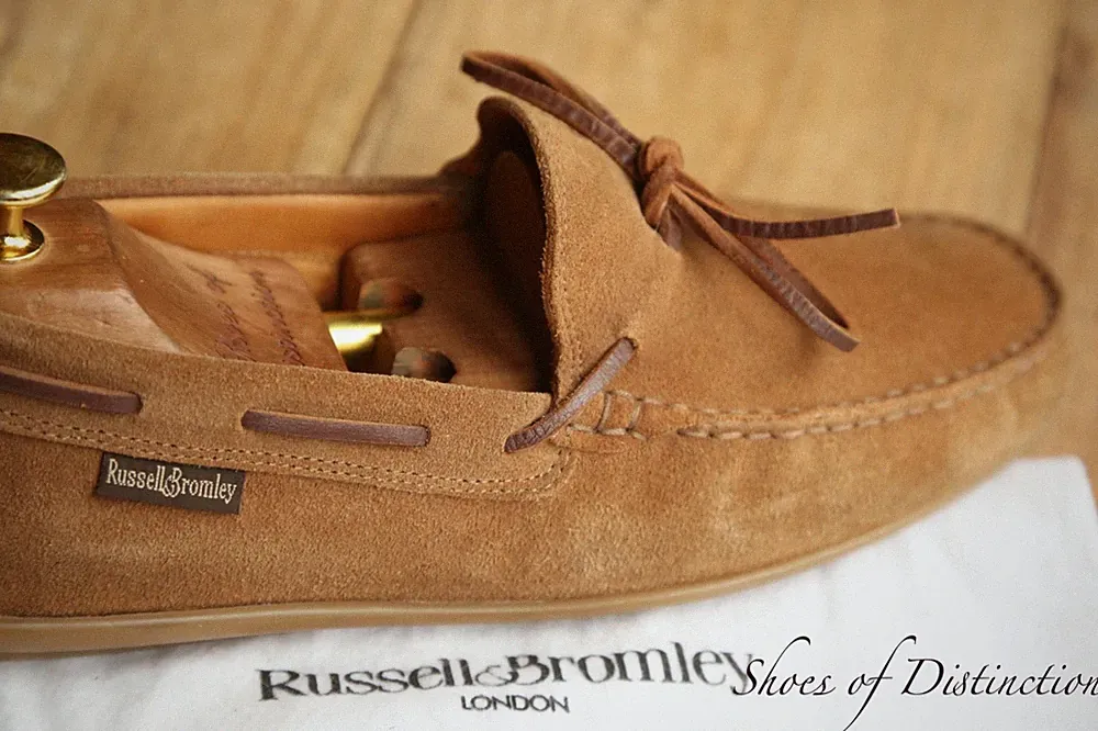 Russell & Bromley Tan Suede Boat Deck Shoes Loafers Mens UK 7 US 8 EU 41