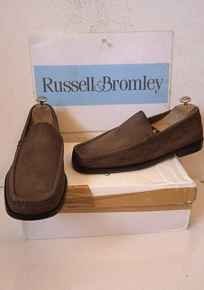 Russell & Bromley Vollleder Loafer Schuhe Größe UK 7 EU 41