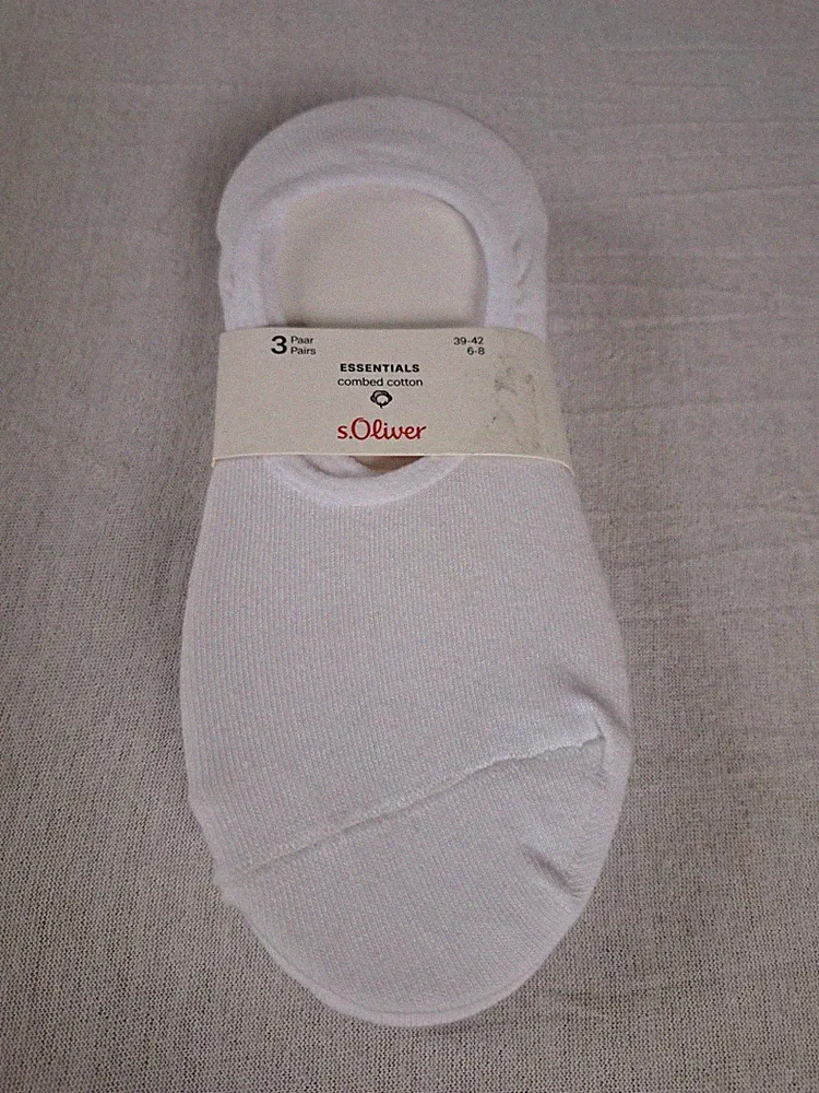 s.Oliver - Neu (Makel) - Unisex Füßlinge 2er Packung | Weiß | 39-42