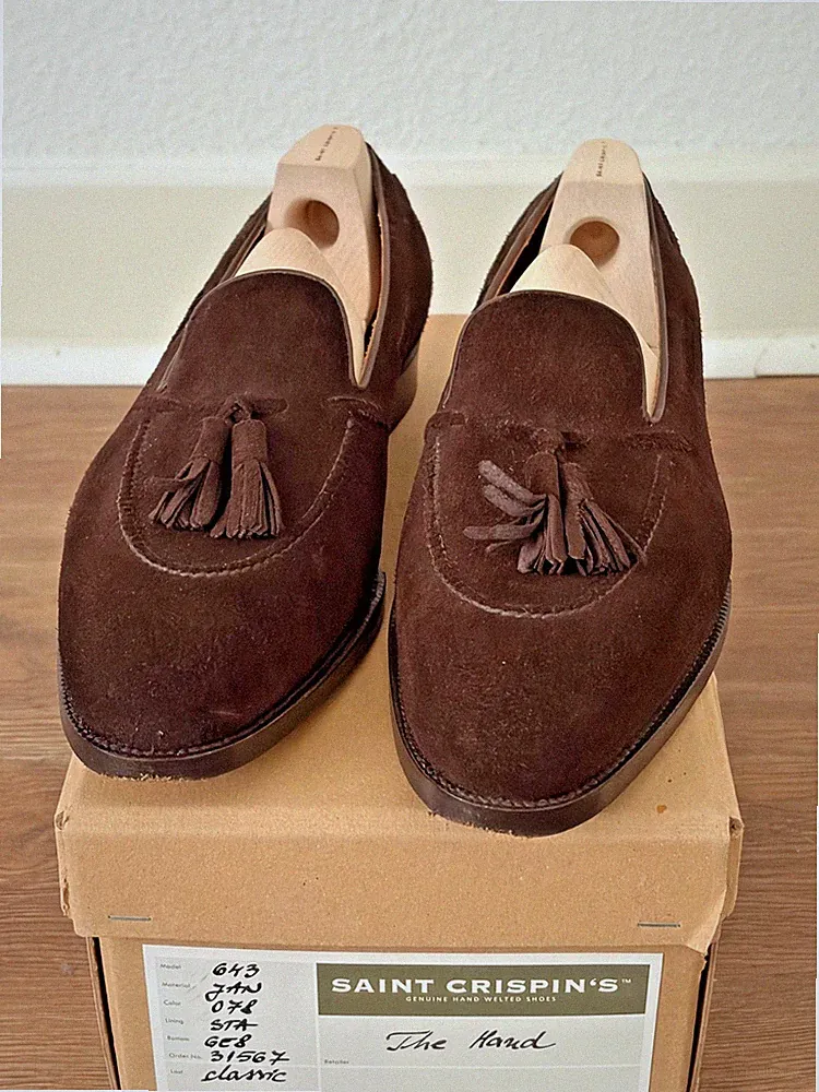 Saint Crispin's Tassel Loafer Dunkelbraun Größe UK 10,5 F