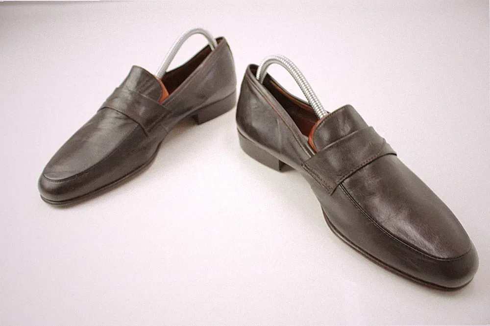 Saint Ferry Vintage Penny Loafer Slipper Braun Leder Made in Italy Herren EU 41