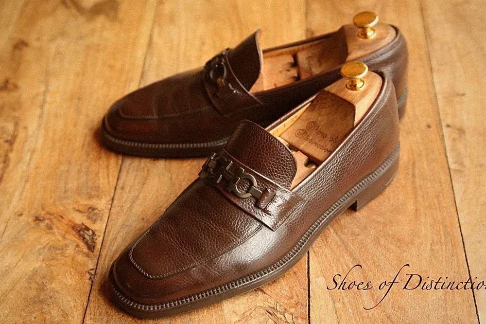 Salvatore Ferragamo Braun Leder Bit Schuhe Halbschuhe Herren UK 7,5 EE EU 41,5