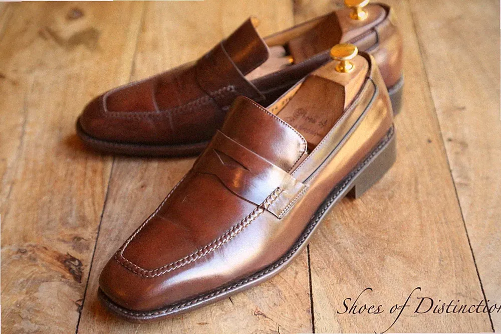 Salvatore Ferragamo Braun Leder Penny Schuhe Halbschuhe Herren UK 9 EE US 10...