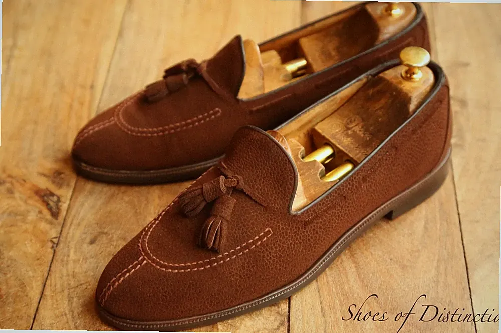 Salvatore Ferragamo braun Wildleder Quasten Halbschuhe Schuhe Herren UK 10,5 US 11,5