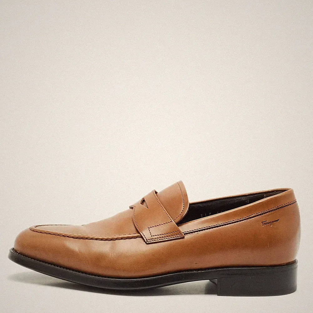 Salvatore Ferragamo braune Leder Penny Loafer Größe 40,5
