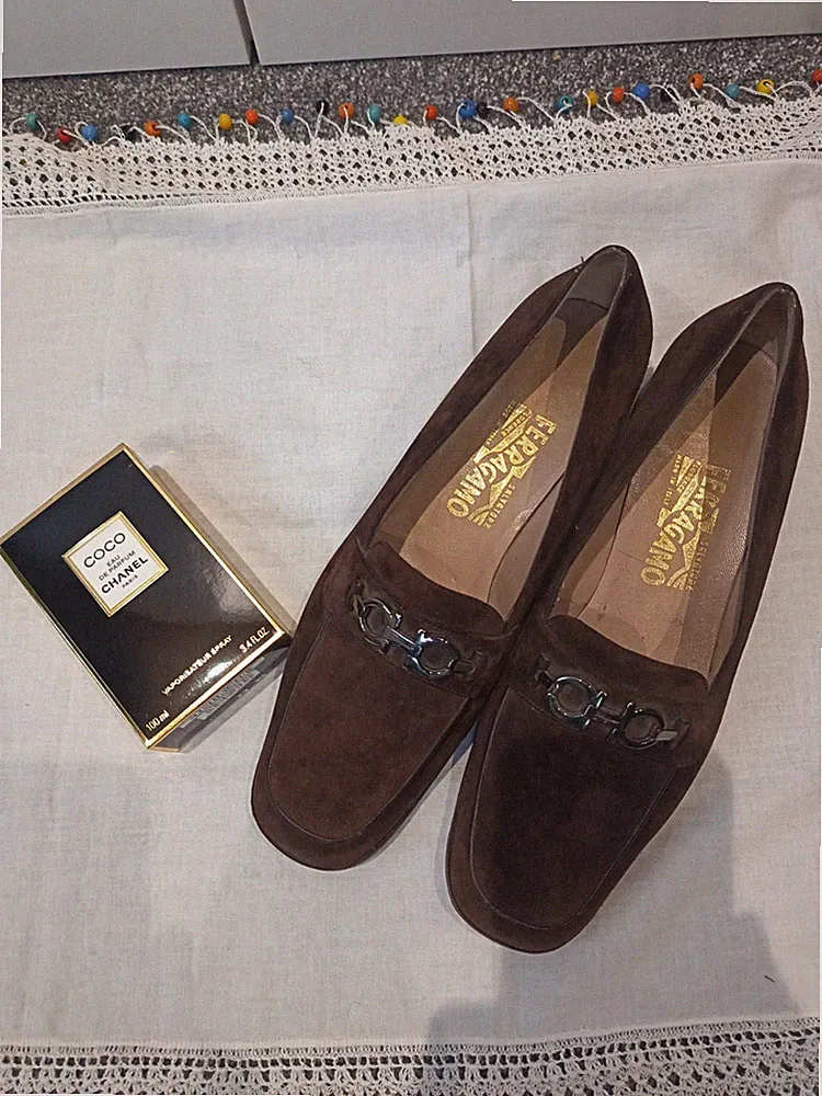 Salvatore Ferragamo braune Wildleder Gancini Halbschuhe Schuhe (11 B) UK 8,5 Standard