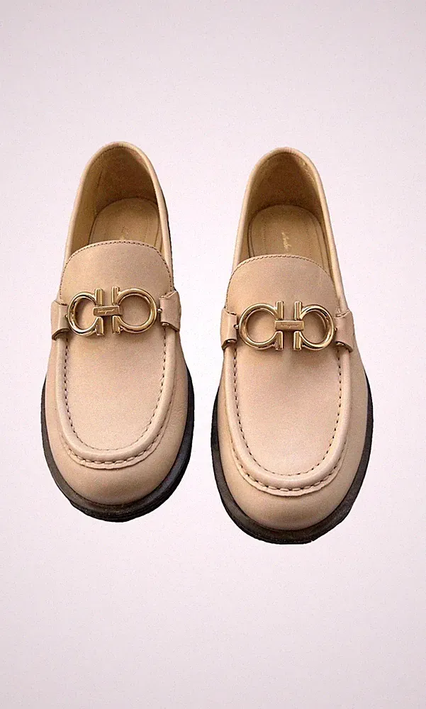 Salvatore Ferragamo Damen Leder Halbschuhe Gr. 37,5/38 EU