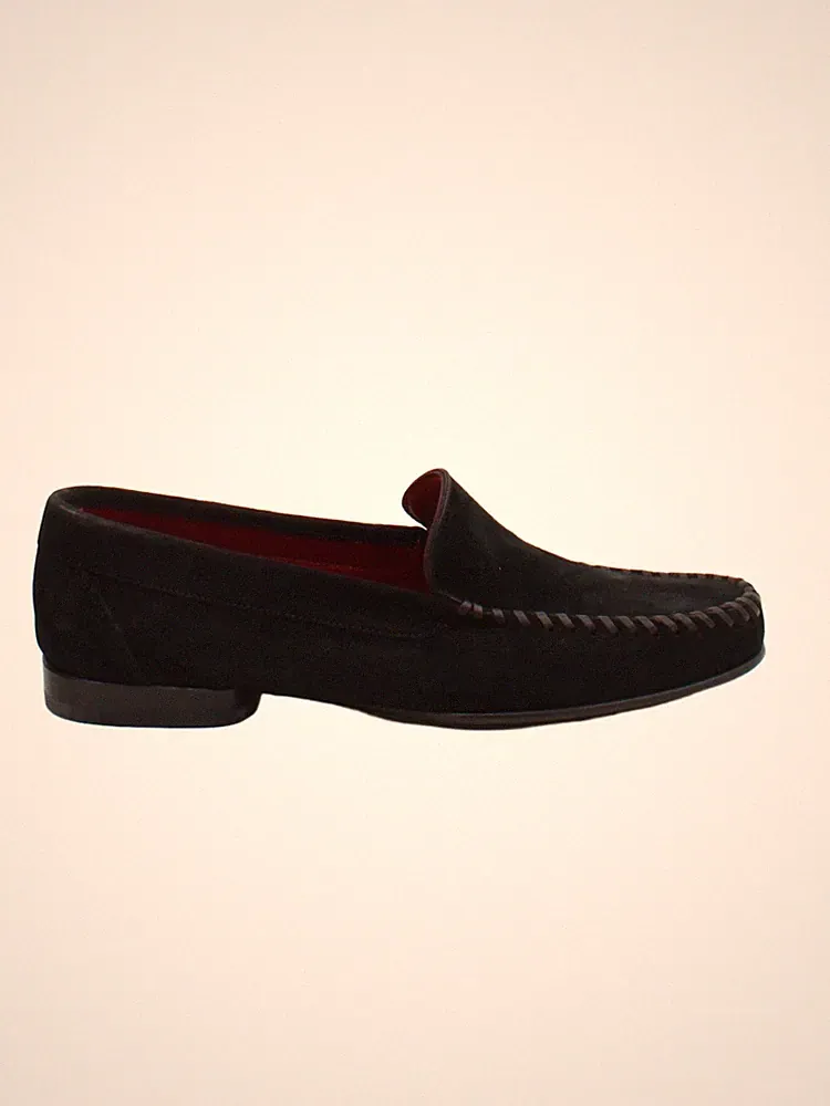 Salvatore Ferragamo flache Damenschuhe UK 4,5 schwarz 100 % Wildleder Loafer